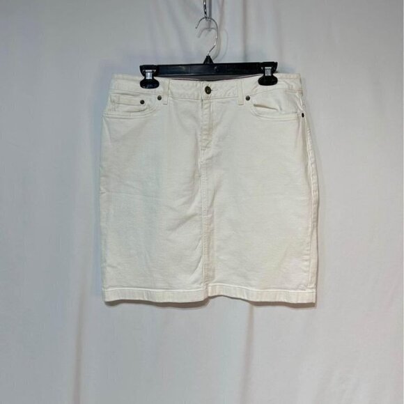 Woman’s LLBEAN favourite fit white denim skirt. Size 14. Stretch fit with pocket - Picture 9 of 10